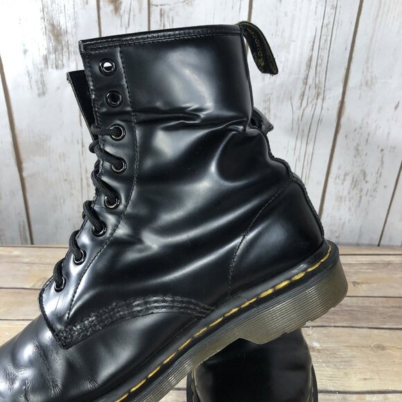 Dr. Martens Patent Leather Combat 8 Eye Boots Womens Size 10 Lace Up Shiny - Picture 11 of 12